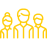 yellow icon of three people